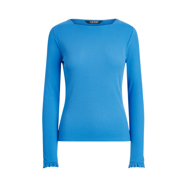Ruffle-Trim Stretch Cotton Top Lauren 1