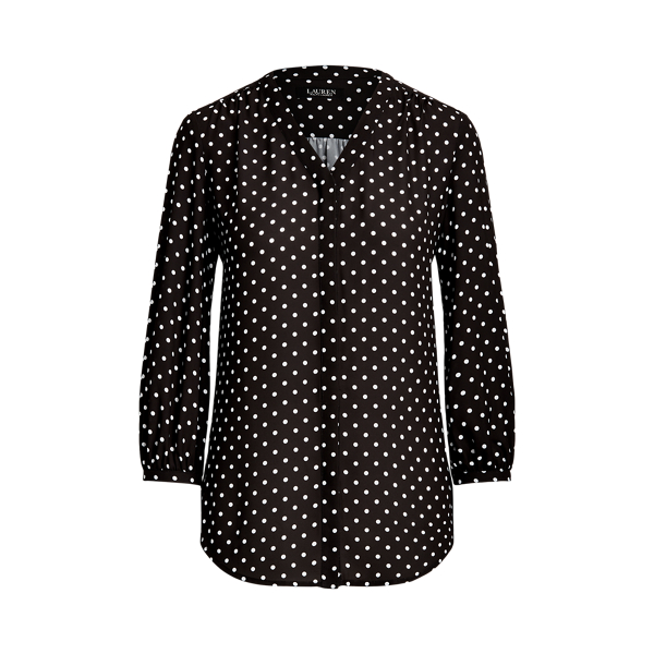 Polo Black/White Polka-Dot Georgette Top Lauren 2