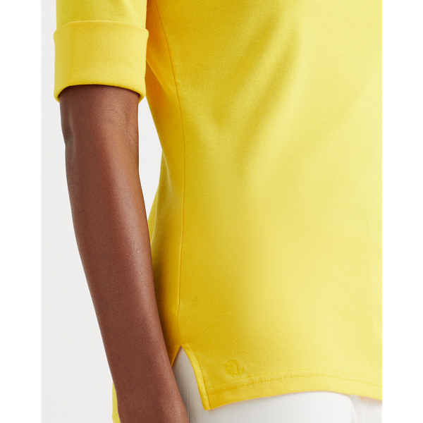 Athletic Gold Cotton-Blend Boatneck Top Lauren 6