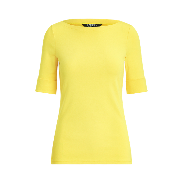 Athletic Gold Cotton-Blend Boatneck Top Lauren 2