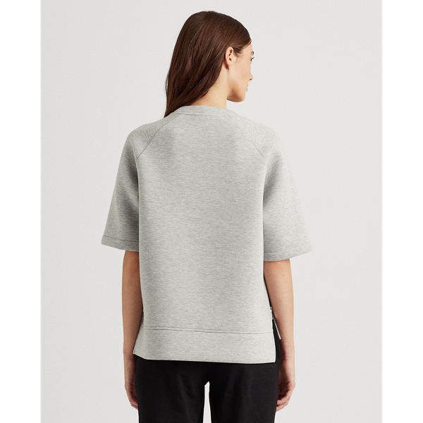 Pearl Grey Heather Short-Sleeve Crewneck Sweatshirt Lauren 5
