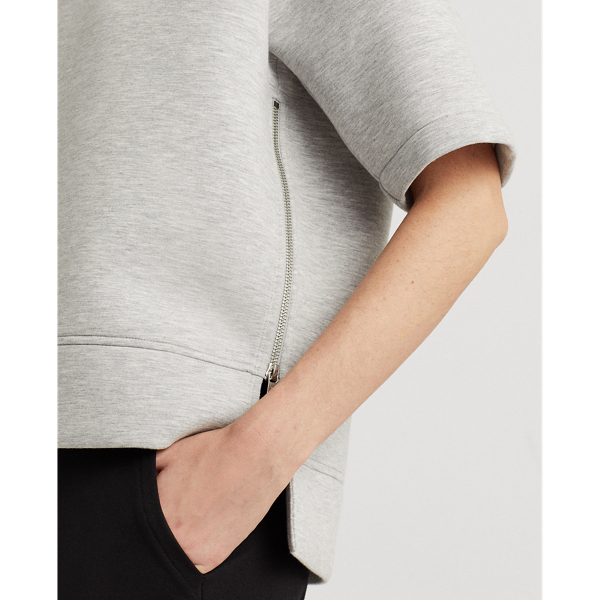 Pearl Grey Heather Short-Sleeve Crewneck Sweatshirt Lauren 6