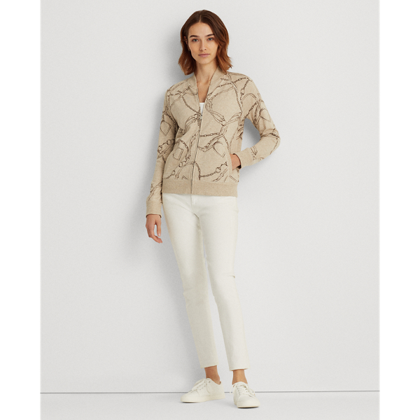 Farro Heather Multi Print Cotton Bomber Jacket Lauren 3