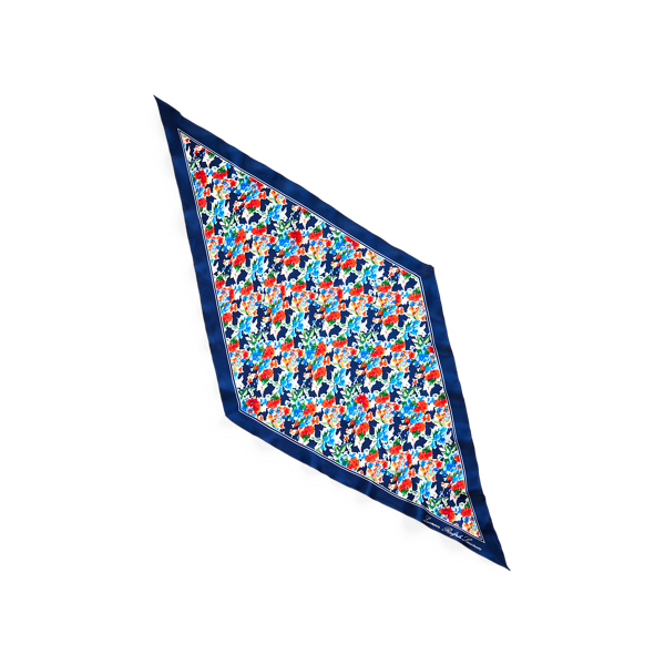 Holiday Navy Delina Silk Twill Scarf Lauren 2