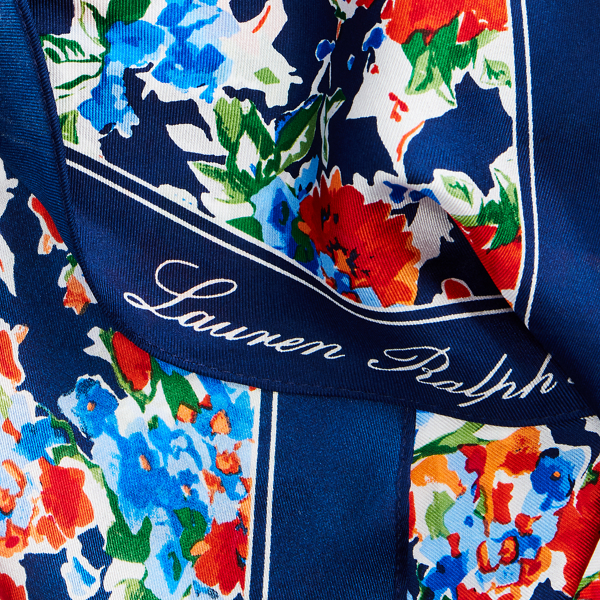 Holiday Navy Delina Silk Twill Scarf Lauren 3
