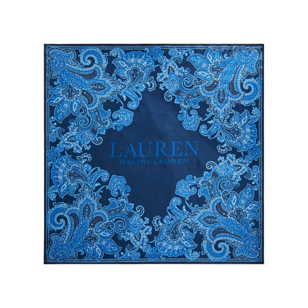 Holiday Navy Noa Square Silk Scarf Lauren 2