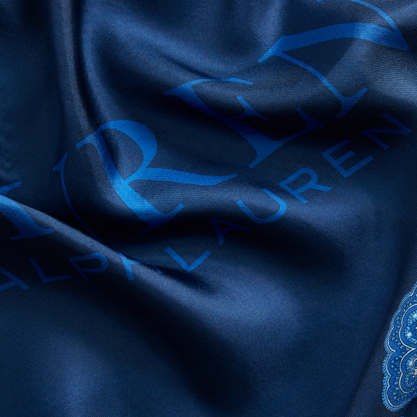Holiday Navy Noa Square Silk Scarf Lauren 3