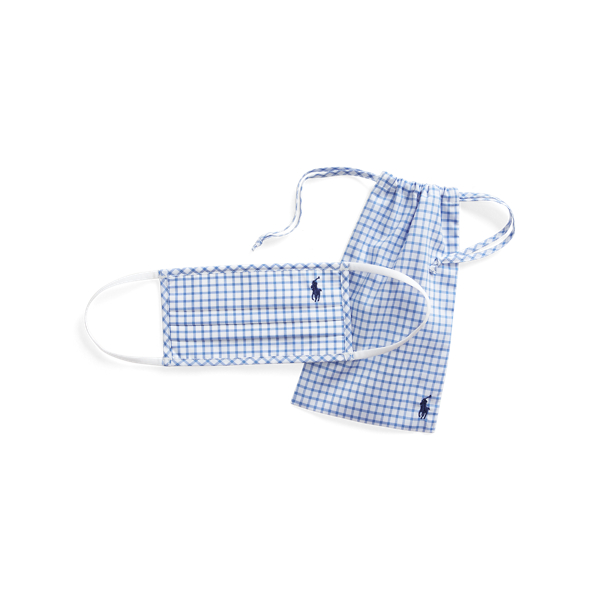 Mascherina Polo in cotone Polo Ralph Lauren in Blue/White Multi 2