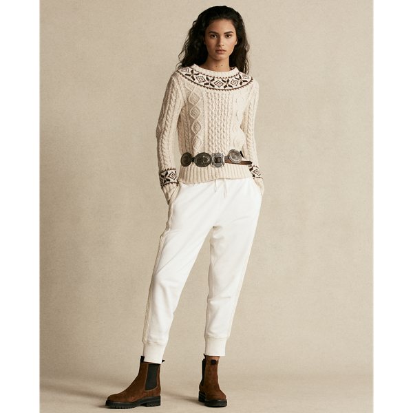 Cream Multi Fair Isle Aran-Knit Jumper Polo Ralph Lauren 4