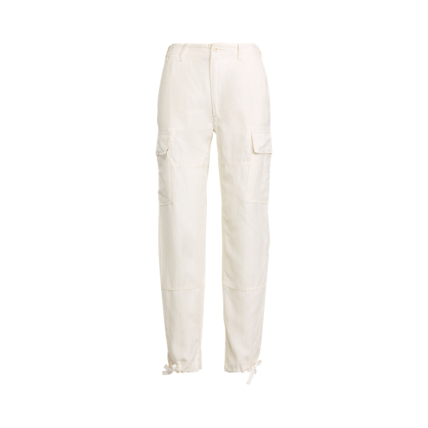 Antique Cream Silk-Blend Cargo Trouser Polo Ralph Lauren 2