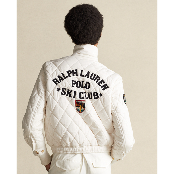 Andover Cream Quilted Cotton Bomber Jacket Polo Ralph Lauren 5