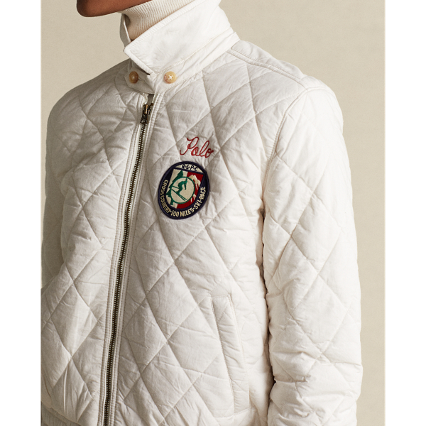 Andover Cream Quilted Cotton Bomber Jacket Polo Ralph Lauren 6