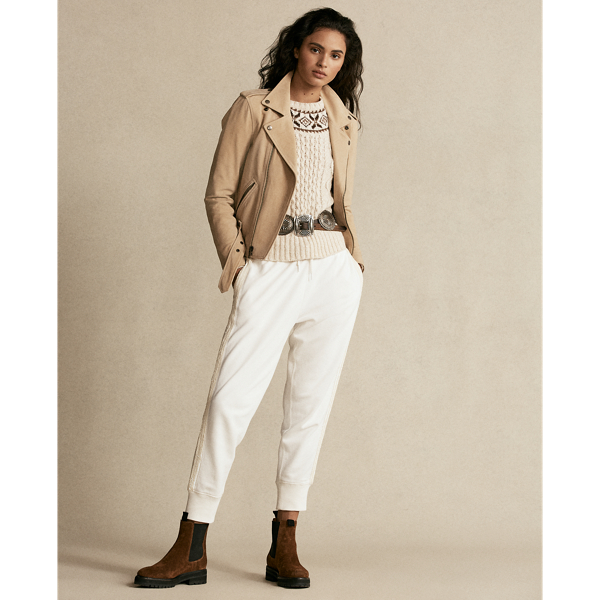 Sand Goat-Suede Moto Jacket Polo Ralph Lauren 3