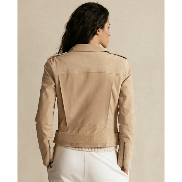 Sand Goat-Suede Moto Jacket Polo Ralph Lauren 4