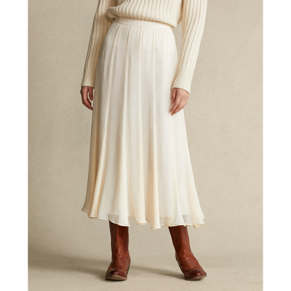 Guide Cream Chiffon Maxiskirt Polo Ralph Lauren 4