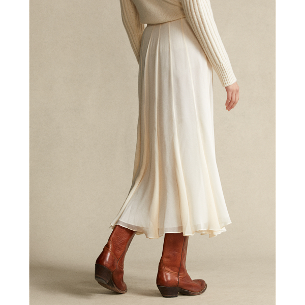 Guide Cream Chiffon Maxiskirt Polo Ralph Lauren 5