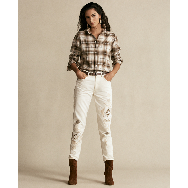 Brown/Tan Classic Fit Plaid Shirt Polo Ralph Lauren 4