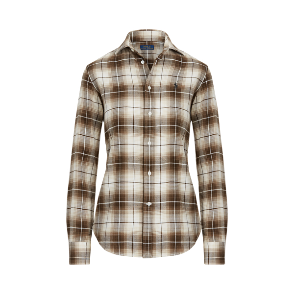 Brown/Tan Classic Fit Plaid Shirt Polo Ralph Lauren 2