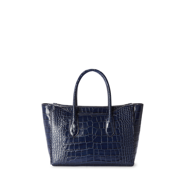 Navy Embossed Medium Sloane Satchel Polo Ralph Lauren 3
