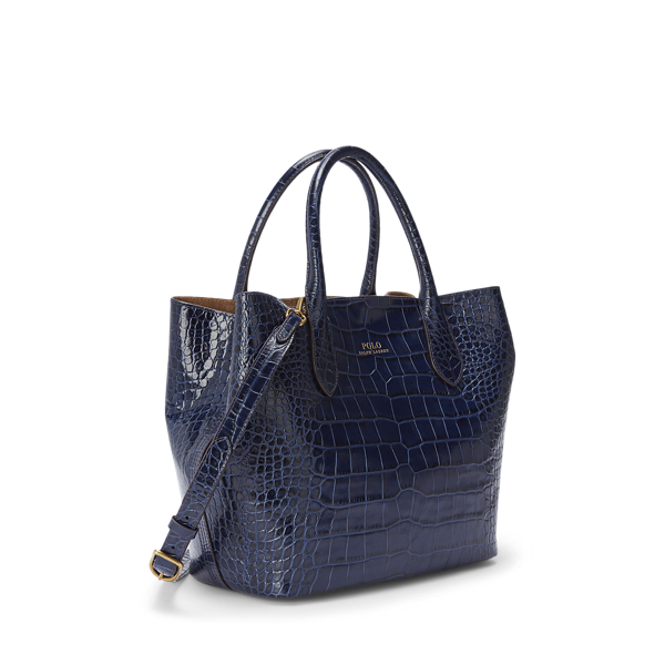 Navy Embossed Medium Bellport Tote Polo Ralph Lauren 2