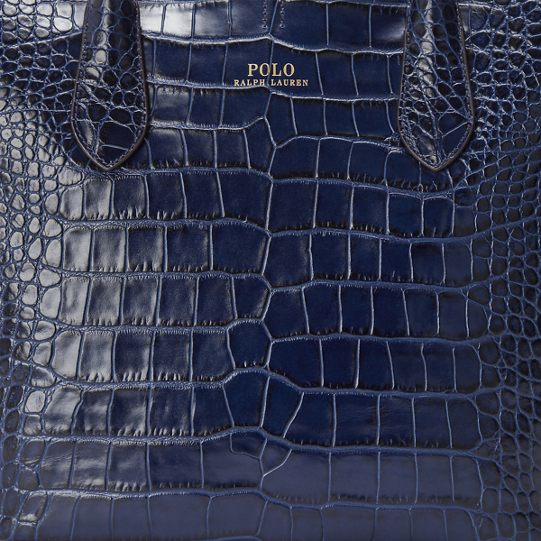 Navy Embossed Medium Bellport Tote Polo Ralph Lauren 5