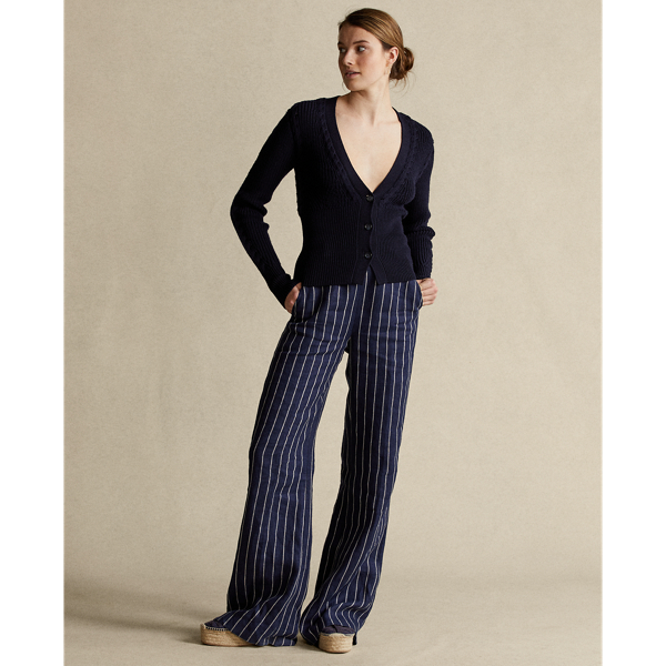 Navy Ribbed Merino Wool Cardigan Polo Ralph Lauren 4