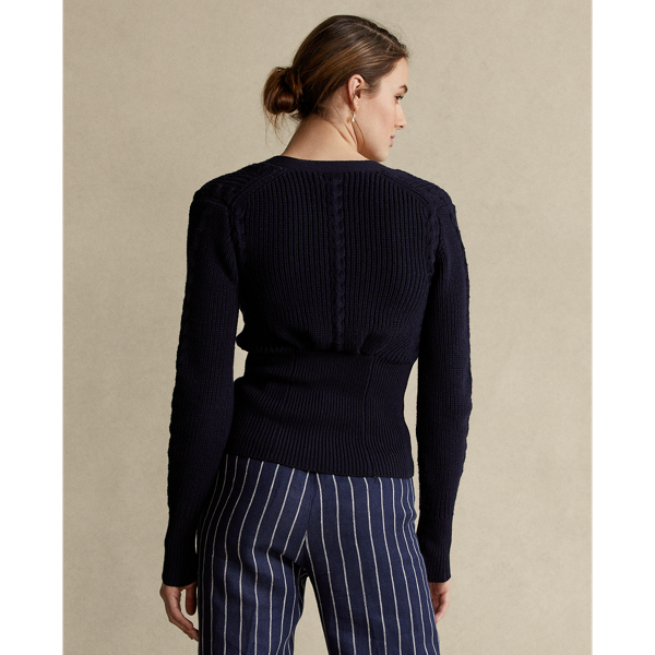 Navy Ribbed Merino Wool Cardigan Polo Ralph Lauren 5