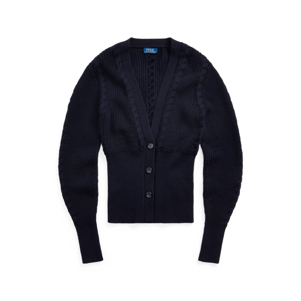 Navy Ribbed Merino Wool Cardigan Polo Ralph Lauren 2
