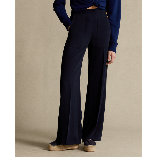 Ink Satin Wide-Leg Trouser Polo Ralph Lauren 4