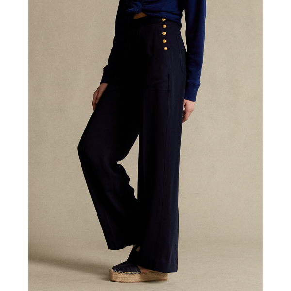 Ink Satin Wide-Leg Trouser Polo Ralph Lauren 5