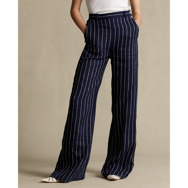 Navy/Cream Pinstripe Pinstripe Linen Trouser Polo Ralph Lauren 4