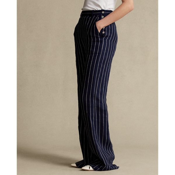 Navy/Cream Pinstripe Pinstripe Linen Trouser Polo Ralph Lauren 5