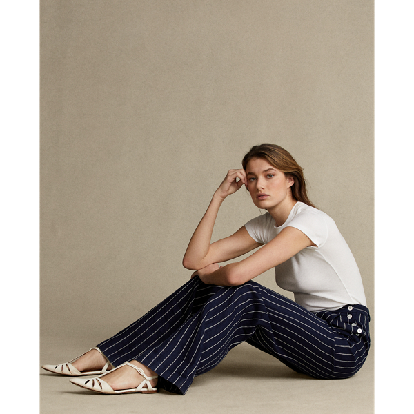Navy/Cream Pinstripe Pinstripe Linen Trouser Polo Ralph Lauren 7