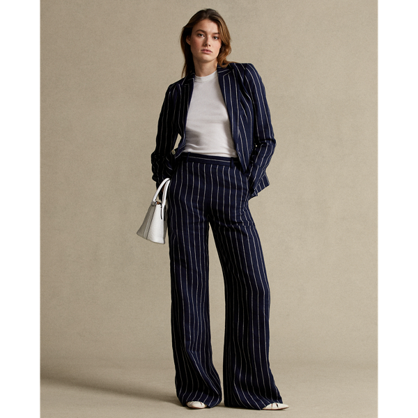 Navy/Cream Pinstripe Pinstripe Linen Blazer Polo Ralph Lauren 4