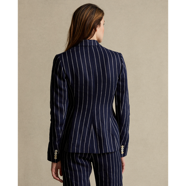 Navy/Cream Pinstripe Pinstripe Linen Blazer Polo Ralph Lauren 5