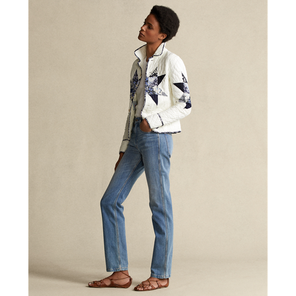 Navy/Cream Multi Quilted Patchwork Jacket Polo Ralph Lauren 4