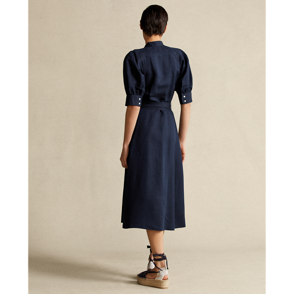 Worth Navy Silk A-Line Dress Polo Ralph Lauren 5