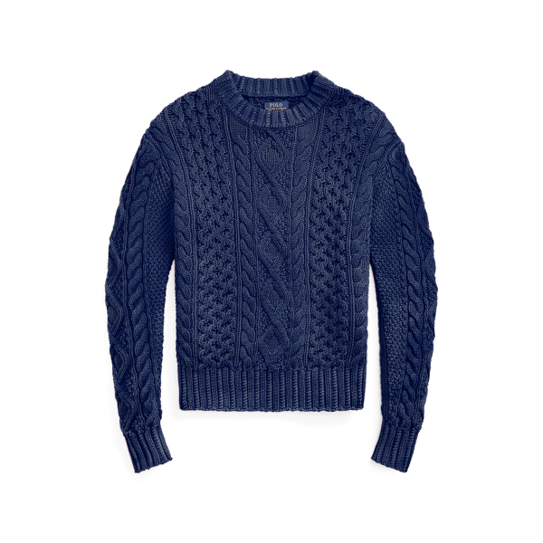 Aran-Knit Cotton Sweater Polo Ralph Lauren em 1