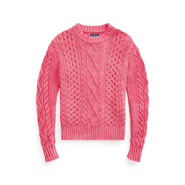Aran-Knit Cotton Sweater Polo Ralph Lauren 1