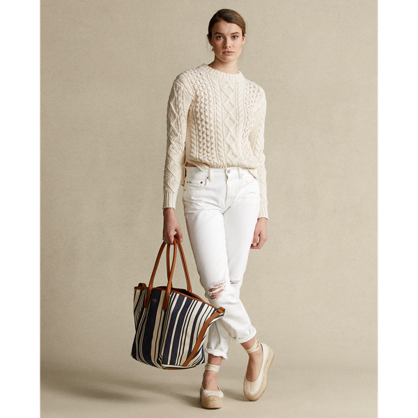 Cream Aran-Knit Cotton Jumper Polo Ralph Lauren 4