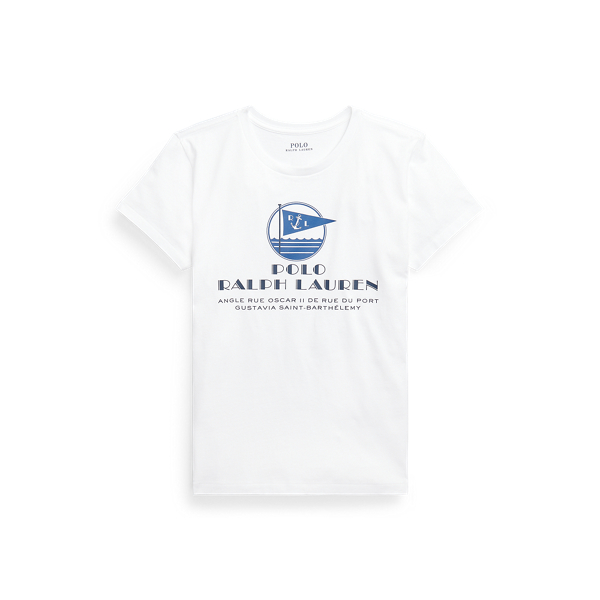 White Graphic Logo Cotton Tee Polo Ralph Lauren 2