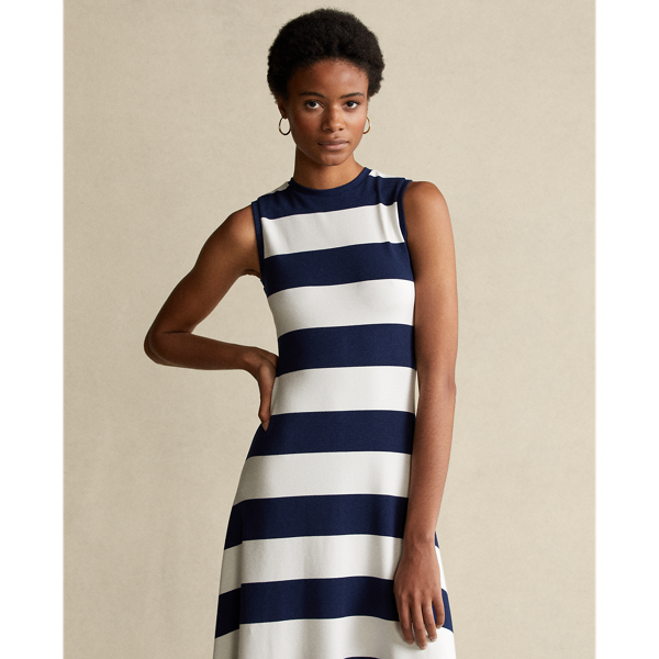 Holiday Navy/Nevis Striped Sleeveless Dress Polo Ralph Lauren 4