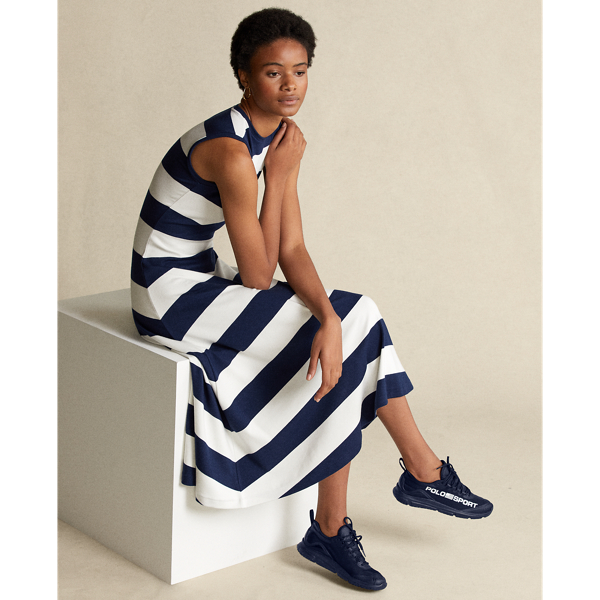 Holiday Navy/Nevis Striped Sleeveless Dress Polo Ralph Lauren 6