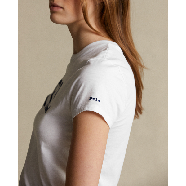 White RL Cotton Jersey Crewneck Tee Polo Ralph Lauren 6