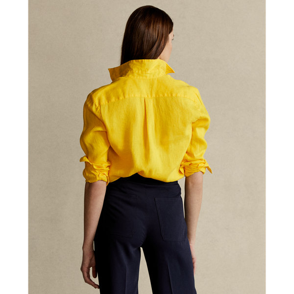 University Yellow Relaxed Fit Linen Shirt Polo Ralph Lauren 5