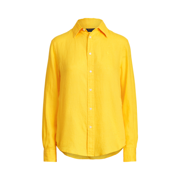 University Yellow Relaxed Fit Linen Shirt Polo Ralph Lauren 2