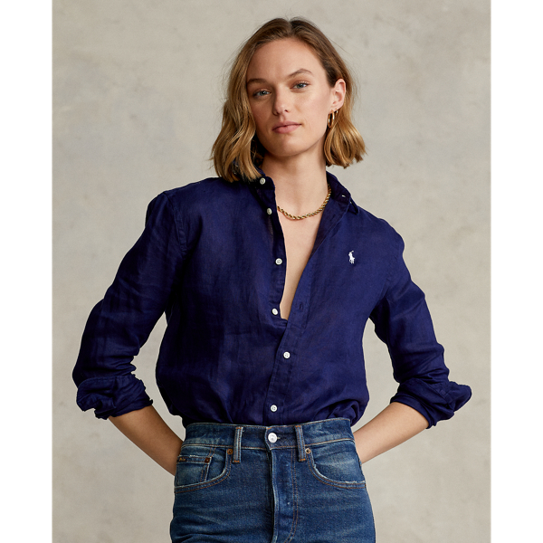 Ralph lauren navy linen shirt best sale