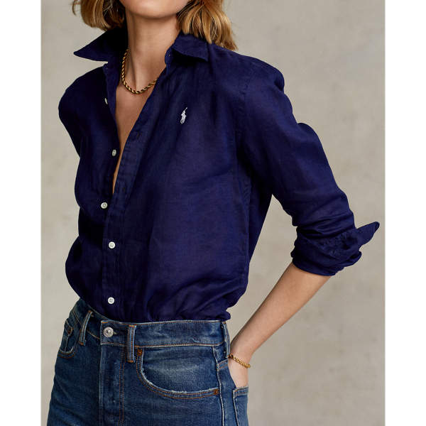 Camicia in lino Relaxed-Fit Polo Ralph Lauren in Navy 6