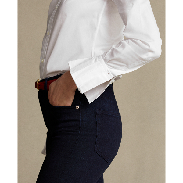 White Pleated-Trim Cotton Shirt Polo Ralph Lauren 7
