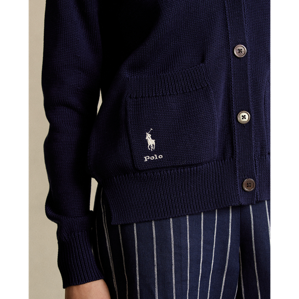 Hunter Navy Cotton V-Neck Cardigan Polo Ralph Lauren 7